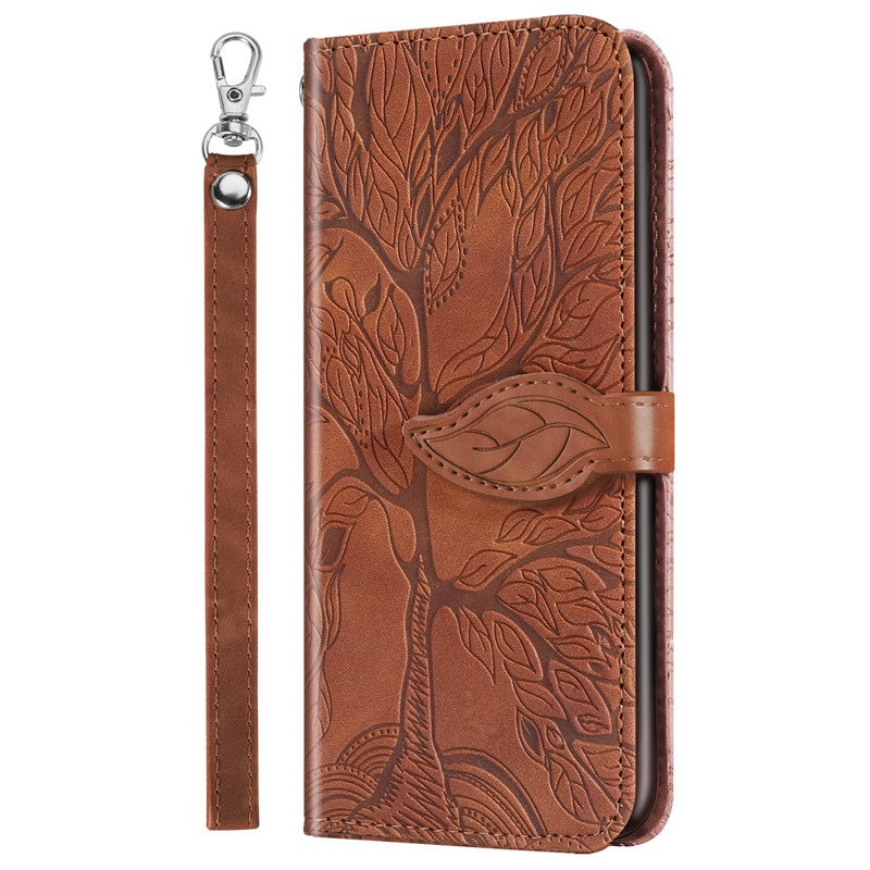 Neue 3D geprägte Baum des Lebens Brieftaschen-Handyhülle für Samsung S Serie