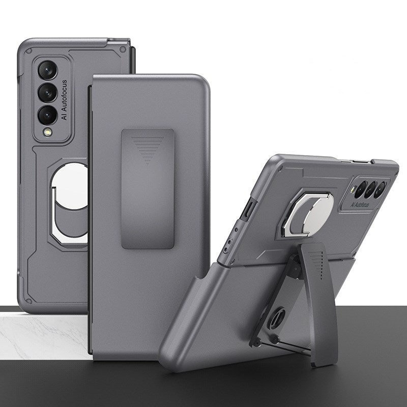 Coque Ultra-fine Pliante Anti-chute Tout Compris avec Clip Dorsal pour Samsung Galaxy Z Fold3 5G