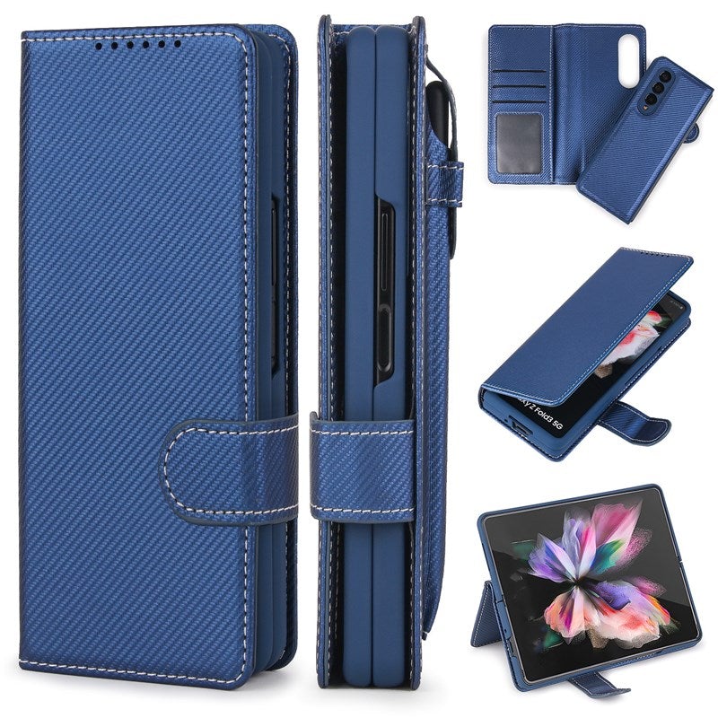 New 2-in-1 Leather Wallet Pen Slot Phone Case For Samsung Galaxy Z Fold3 5G