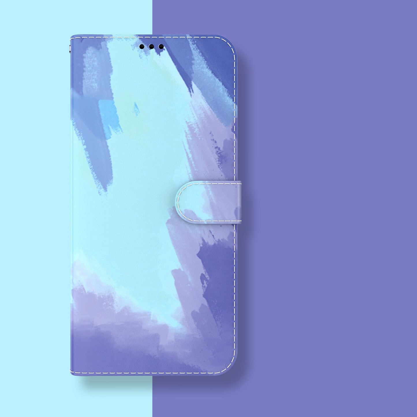 Étui portefeuille à rabat en cuir avec motif graffiti aquarelle pour Samsung
