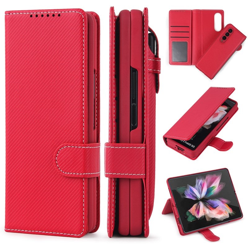 New 2-in-1 Leather Wallet Pen Slot Phone Case For Samsung Galaxy Z Fold3 5G