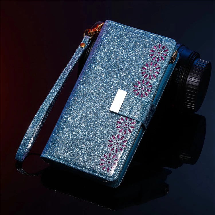 Glitzer Funkelnd Mädchenhaft Bling Leder Flip Cover für Samsung Note20/Note20 5G