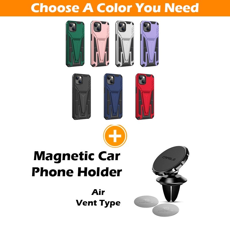 New Extraordinary Armor Bracket Magnetic Phone Case For iPhone 13