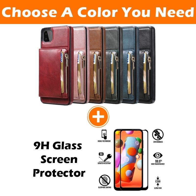 Neue Upgrade Multifunktionale Brieftasche Reißverschluss Handyhülle für Samsung A22 5G