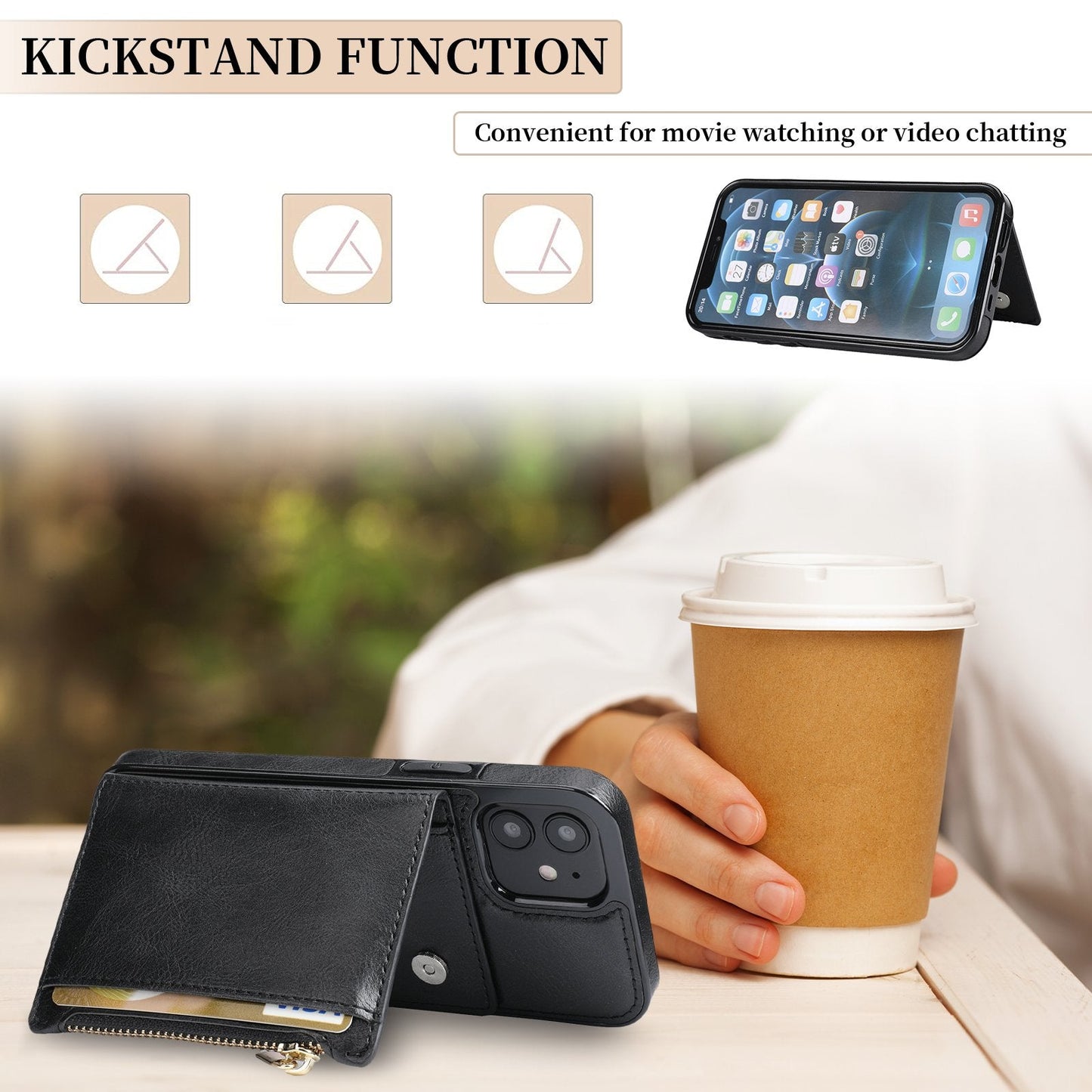 Nouvelle Mise à Niveau Étui de Téléphone Multifonctionnel avec Fermeture Éclair pour iPhone 13 Series