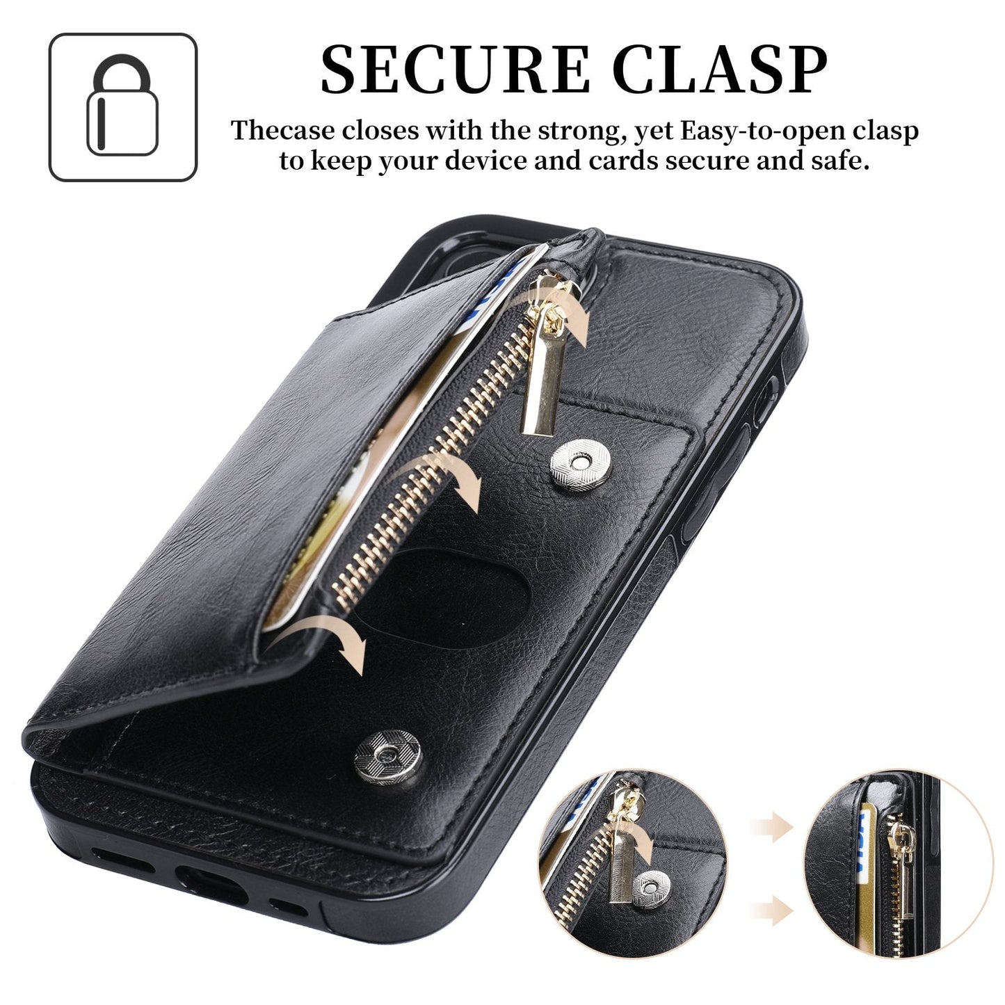 New Upgrade Multifunctional Wallet Zipper Phone Case  For iPhone