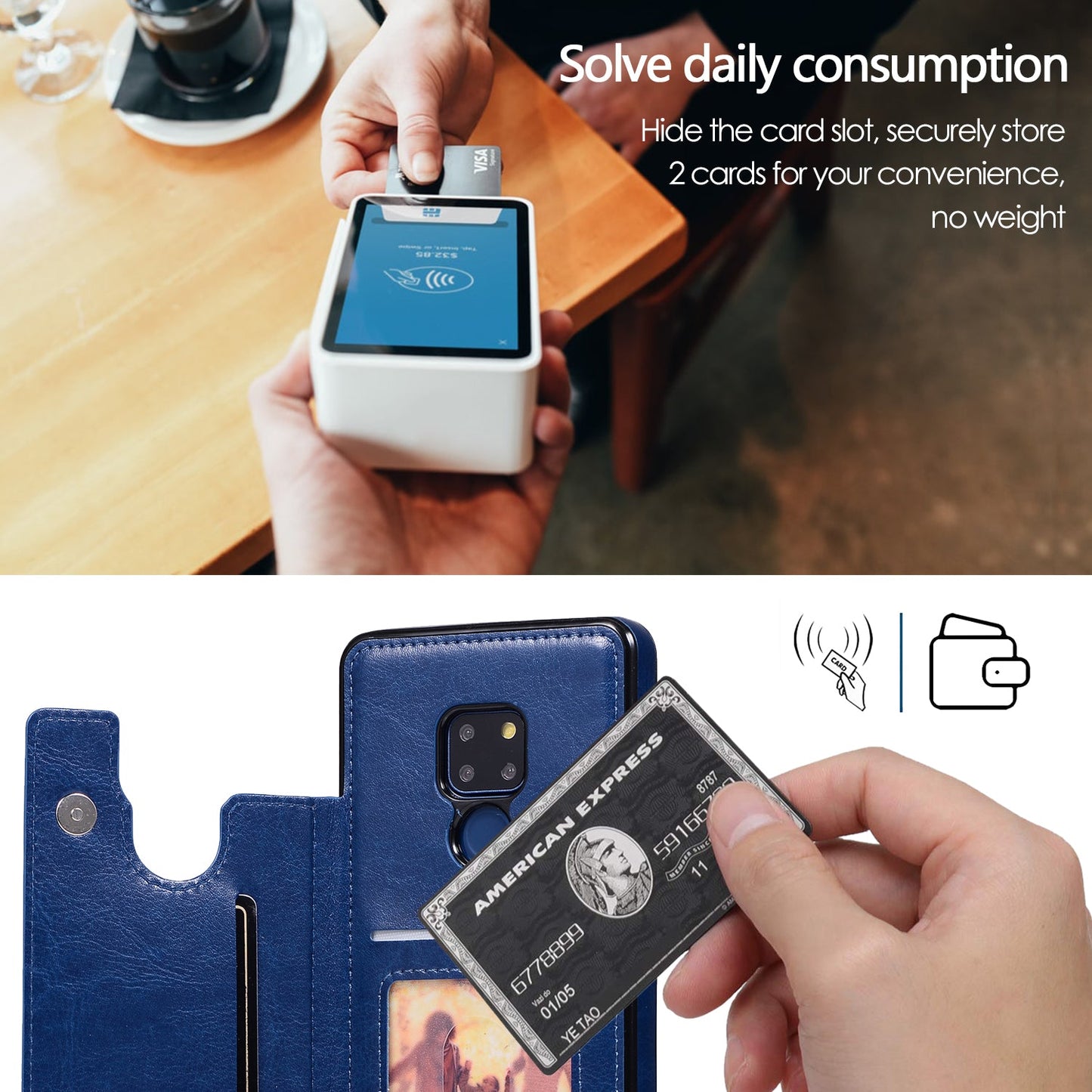 Luxury 4 IN 1  Leather Case For HUAWEI