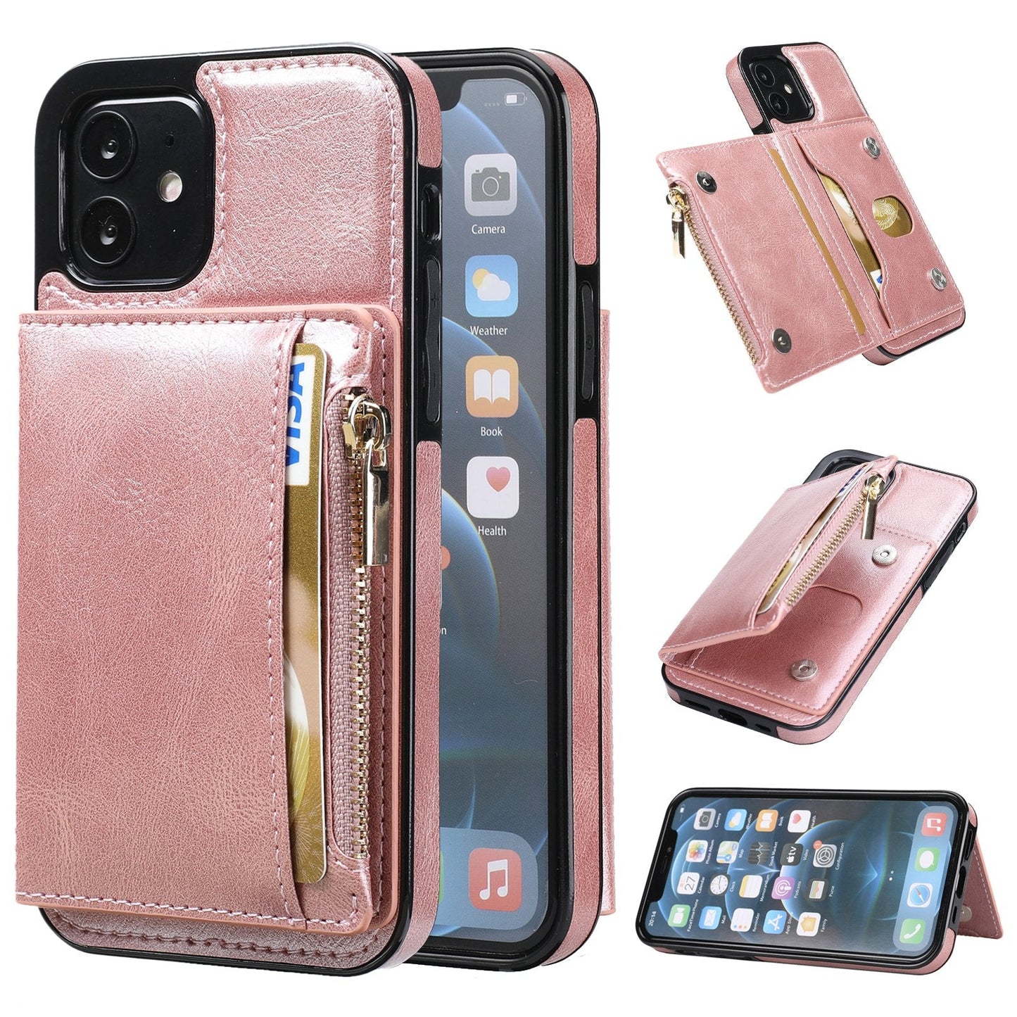 Nouvelle Mise à Niveau Étui de Téléphone Multifonctionnel avec Fermeture Éclair pour iPhone 13 Series
