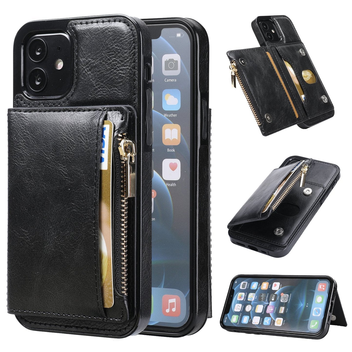 Nouvelle Mise à Niveau Étui de Téléphone Multifonctionnel avec Fermeture Éclair pour iPhone 13 Series