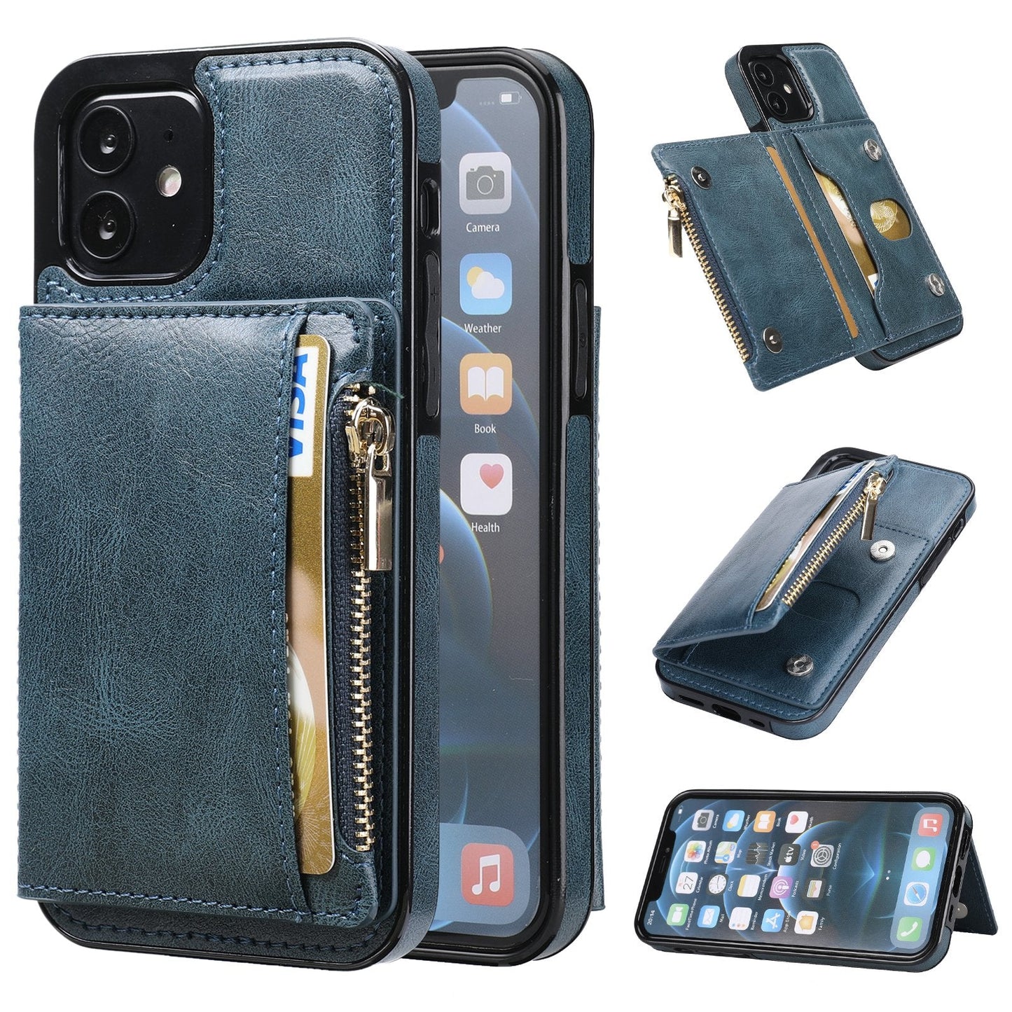 Nouvelle Mise à Niveau Étui de Téléphone Multifonctionnel avec Fermeture Éclair pour iPhone 13 Series