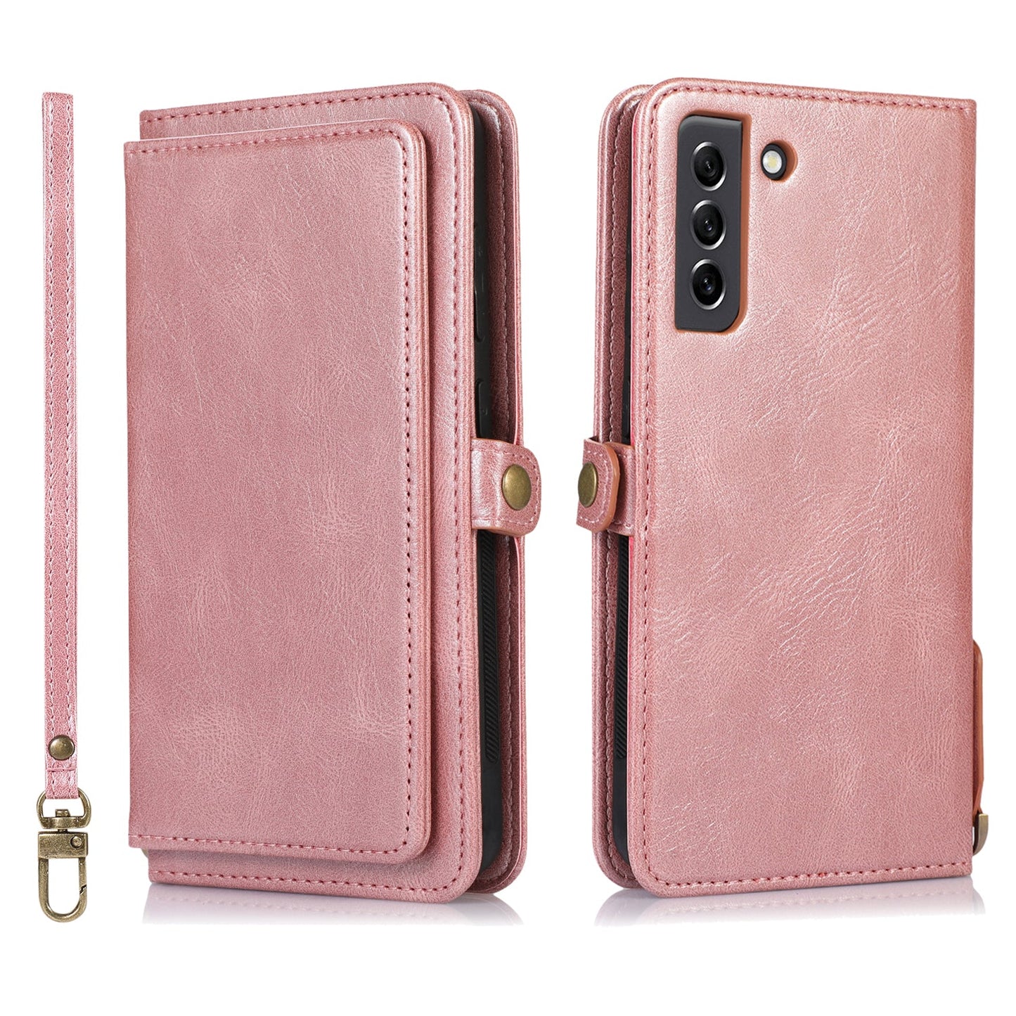Multifunktionale, aufteilbare magnetische Handyhülle mit Brieftasche für Samsung S21FE