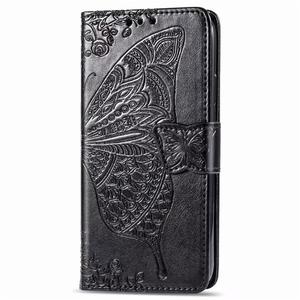 Étui portefeuille en cuir gaufré de luxe avec papillon pour Samsung A21S