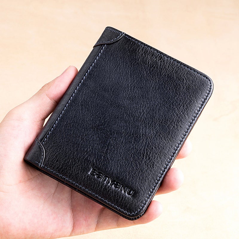 Upgrade RFID Male Genuine Leather Wallets