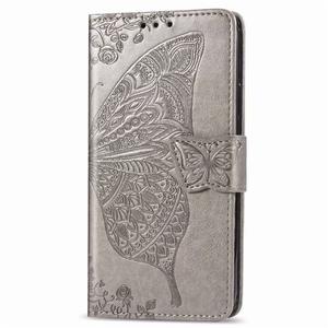 Étui portefeuille en cuir gaufré de luxe avec papillon pour Samsung A21S