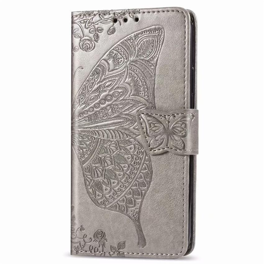 Étui portefeuille de luxe en cuir gaufré papillon pour Samsung Note10 Plus