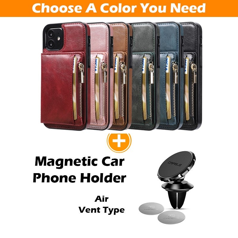 Nouvelle Mise à Niveau Étui de Téléphone Multifonctionnel avec Fermeture Éclair pour iPhone 13 Series
