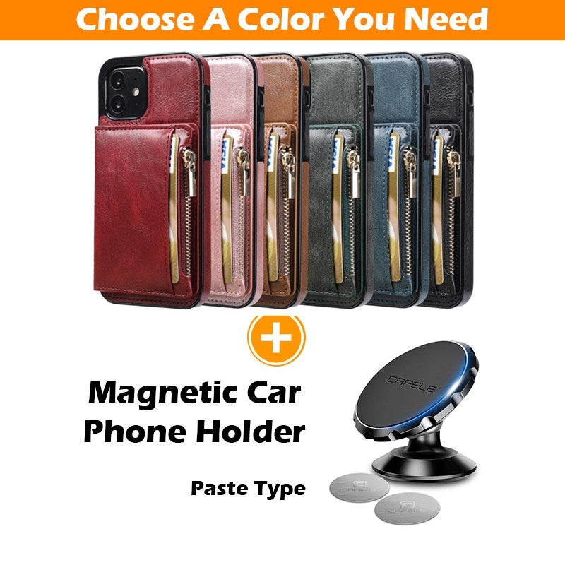 Nouvelle Mise à Niveau Étui de Téléphone Multifonctionnel avec Fermeture Éclair pour iPhone 13 Series