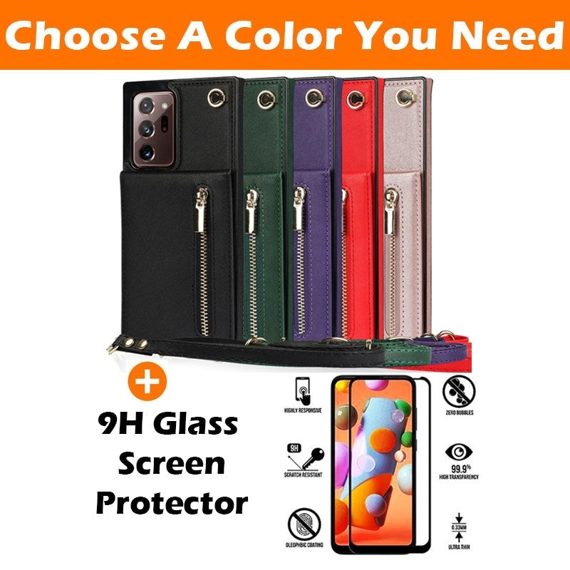 New Crossbody Zipper Wallet Phone Case For Samsung Note20 Ultra