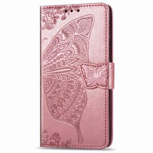 Étui portefeuille en cuir gaufré de luxe avec papillon pour Samsung A21S