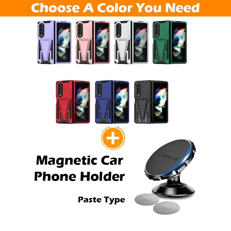 Nouvel Étui de Téléphone Magnétique avec Support d'Armure Extraordinaire pour Samsung Galaxy Z Fold3 5G